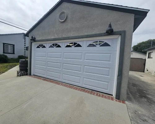 white garage door panel in huntington beach